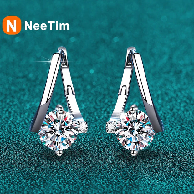 1 Carat Moissanite Earrings