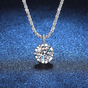 NeeTim 2ct Moissanite Necklace Pendant S925 Sterling Silver  Party Wedding Lab Dimond Gem Necklaces For Women with Certificate