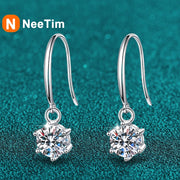 1ct 6.5mm Moissanite Droop Earrings
