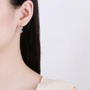 NeeTim D VVS1 Moissanite Diamond Hoop Earrings 925 Sterling Silver for Women with Gold Plated Fine Drop Earring Fine Jewelry