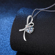 NeeTim 1ct Moissanite 925 Sterling Silver Necklace For Women Girl Lab Diamonds Pendant Necklaces With GRA Certificate Party Gift