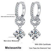 NeeTim D VVS1 Moissanite Diamond Hoop Earrings 925 Sterling Silver for Women with Gold Plated Fine Drop Earring Fine Jewelry