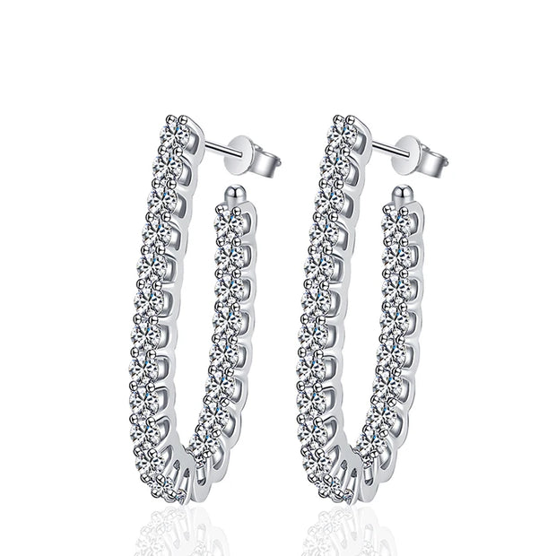 Moissanite Earrings S925 Sterling Sliver with 18k Gold Plated