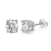 NeeTim Moissanite Earrings for Women S925 Sterling Sliver Green Pink Red Black Blue Sparkling Diamond Ear Studs Fine Jewelry