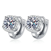 NeeTim 1ct Moissanite Earrings for Women S925 Sterling Sliver with 18k Gold Plated Hoop Earring Wedding Jewelry with Certificate