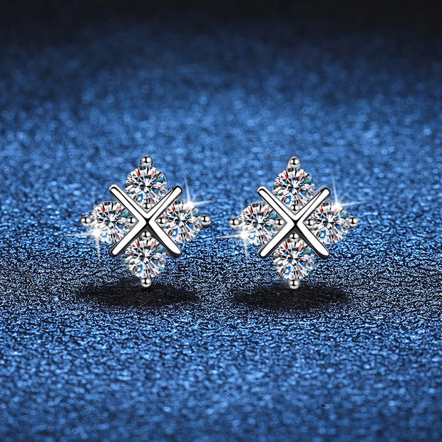 D Color Moissanite Stud Earrings