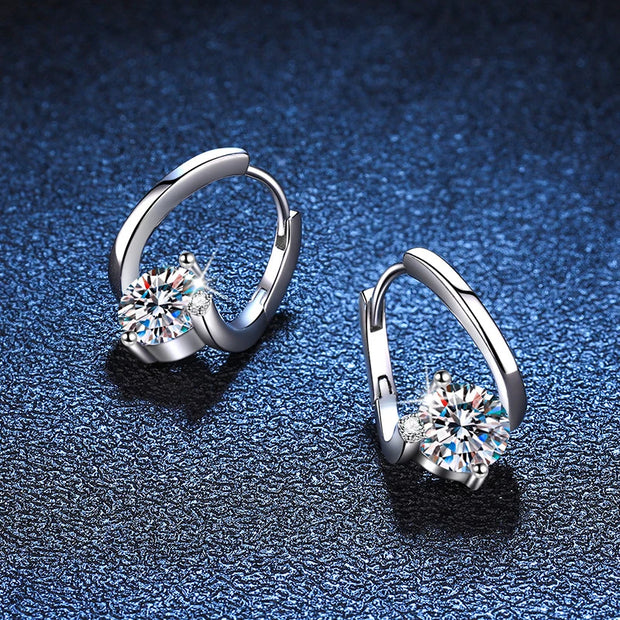 1 Carat Moissanite Earrings