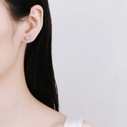 NeeTim 2ct Emerald Cut Radiant Cut Moissanite Earrings S925 Sterling Silver Wedding Ear Studs Fine Jewelry for Women Girls Gift