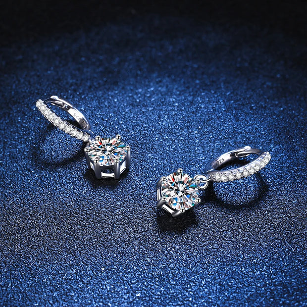 1ct Moissanite Drop Earring