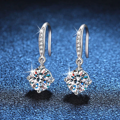 1ct Moissanite Drop Earrings