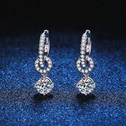 NeeTim D VVS1 Moissanite Diamond Hoop Earrings 925 Sterling Silver for Women with Gold Plated Fine Drop Earring Fine Jewelry