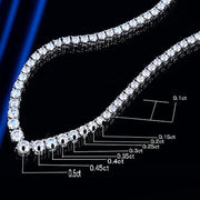 NeeTim Moissanite Tennis Necklace for Women 925 Sterling Silver with White Gold Plated Size Gradient Luxury Diamond Neck Chain