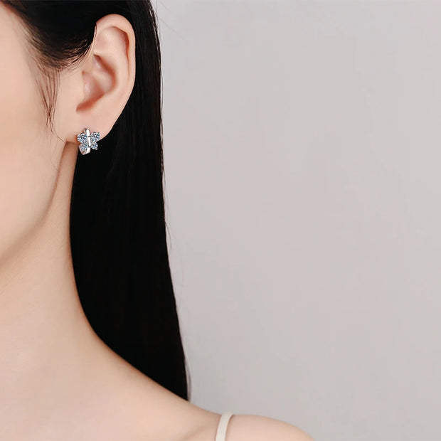 NeeTim Butterfly Full Moissanite Earrings for Women Original Party Wedding Gift Jewelry 925 Sterling Sliver Earring with GRA