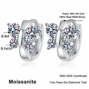 NeeTim Butterfly Full Moissanite Earrings for Women Original Party Wedding Gift Jewelry 925 Sterling Sliver Earring with GRA