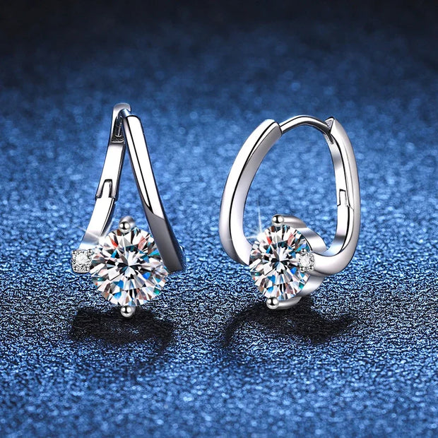 1 Carat Moissanite Earrings