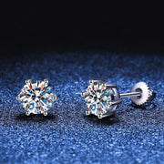 NeeTim 2ct Moissanite Earrings For Women Men Lab Diamond White Gold Plated 925 Sterling Silver Stud Earring Luxury Fine Jewelry