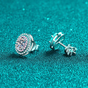 NeeTim 0.5ct D Color Oval Cut Moissanite Stud Earrings Lab Created Diamond 925 Sterling Silver Gold Plated Wedding Jewelry Gift