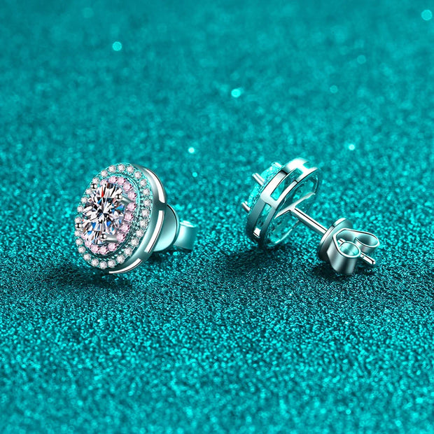 NeeTim 0.5ct D Color Oval Cut Moissanite Stud Earrings Lab Created Diamond 925 Sterling Silver Gold Plated Wedding Jewelry Gift
