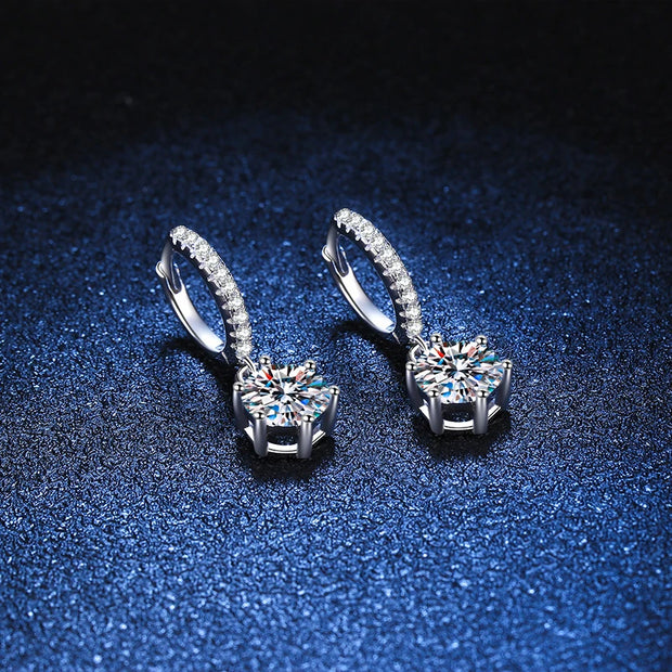1ct Moissanite Drop Earring