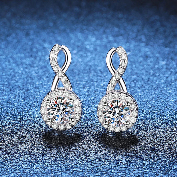 NeeTim 0.5ct 5mm D Color VVS Moissanite Earrings For Women S925 Silver Lab Diamond Engagement Wedding Earring Party Jewelry Gift