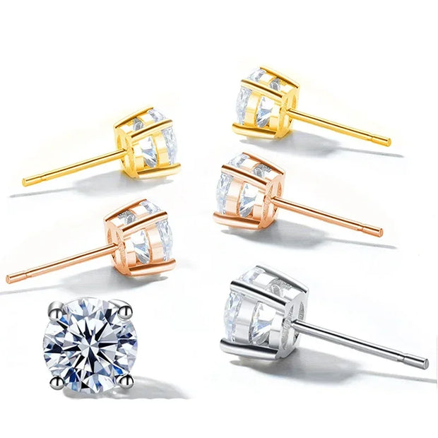 D Color Moissanite Earring S925 Plated with 18k Gold