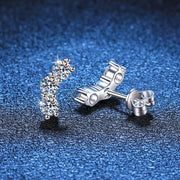 NeeTim Full 3.5mm Moissanite Earrings for Women S925 Sterling Sliver Sparkling with White Gold Plated Ear Studs Jewely with GRA