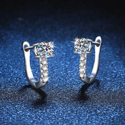 0.5 Carat Moissanite Earrings 925 Sterling Silver Ear Stud Hoops