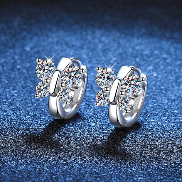 NeeTim Butterfly Full Moissanite Earrings for Women Original Party Wedding Gift Jewelry 925 Sterling Sliver Earring with GRA