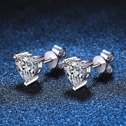 NeeTim D Color Heart Shape Moissanite Stud Earrings for Women Classic Wedding Gift S925 Sterling Silver Ear Studs GRA Certified