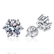 NeeTim 2ct Moissanite Earrings For Women Men Lab Diamond White Gold Plated 925 Sterling Silver Stud Earring Luxury Fine Jewelry