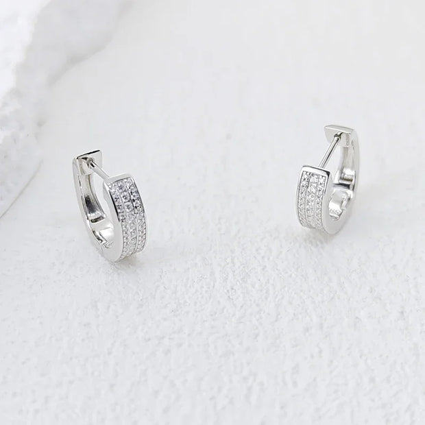 NeeTim Hoops 100% 925 Sterling Silver Full Real Moissanite Earrings Women Sparkling Dimoand Earring Jewelry Gift GRA Certificate