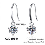 1ct 6.5mm Moissanite Droop Earrings