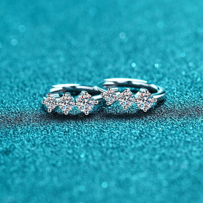 925  Silver Moissanite Hoop Earring