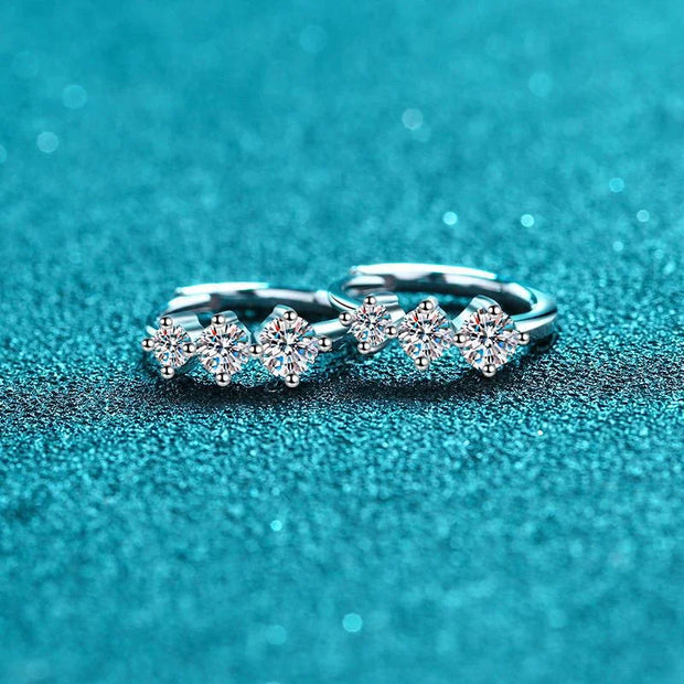 925  Silver Moissanite Hoop Earring