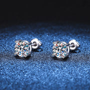 2 Carat Moissanite Earrings With 14K White Gold Plated