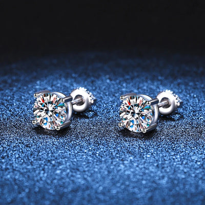 2 Carat Moissanite Earrings With 14K White Gold Plated