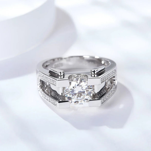 1ct-2ct  Ring 925 Sterling Silver with White Gold Plated