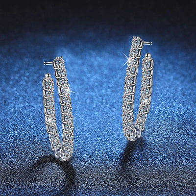 Moissanite Earrings S925 Sterling Sliver with 18k Gold Plated