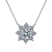 NeeTim 1CT Moissanite Diamond Necklace For Woman Pendant 925 Silver Plated with White Gold Chains Party Bridal Fine Jewelry Gift