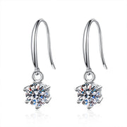 1ct 6.5mm Moissanite Droop Earrings
