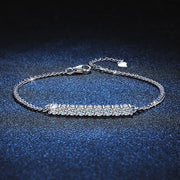 3mm  Round Moissanite with White Gold Plated Bracelet