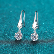 NeeTim 1ct 0.5ct D Color Moissanite Drop Earrings For Women S925 Silver Lab Diamond Engagement Wedding Party Snowflake Earring