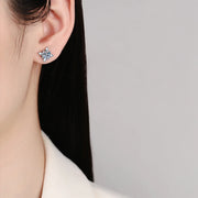 Star 1ct 6.5mm D Color  Earrings Sliver with White Gold Plated