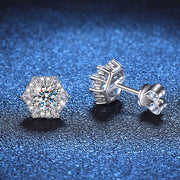 NeeTim 0.5ct 5mm Moissanite Earrings for Women S925 Sterling Silver Diamond Stud Earrings Wedding Party Gifts Jewelry for Girls