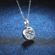 NeeTim 3ct Moissanite Diamond Pendant Necklace 925 Sterling Sliver Round Shape Necklaces Wedding Bridal Fine Jewelry For Women