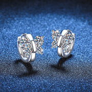 NeeTim Butterfly Full Moissanite Earrings for Women Original Party Wedding Gift Jewelry 925 Sterling Sliver Earring with GRA