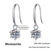 1ct 6.5mm Moissanite Droop Earrings