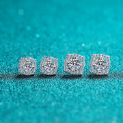 NeeTim 1ct 6.5mm Moissanite Earrings for Women S925 Sterling Silver Gemstone Earring Certified Ear Studs Wedding Party Jewelry