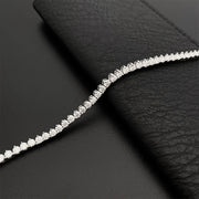 NeeTim Moissanite Tennis Necklace 3 Claw 925 Sterling Silver Plated 18k White Gold Sparkling Lab Diamond Necklaces for Women