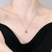 NeeTim 3ct Moissanite Diamond Pendant Necklace 925 Sterling Sliver Round Shape Necklaces Wedding Bridal Fine Jewelry For Women